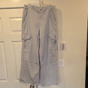 American Eagle Light Blue Wide Leg Baggy Cargo Pants